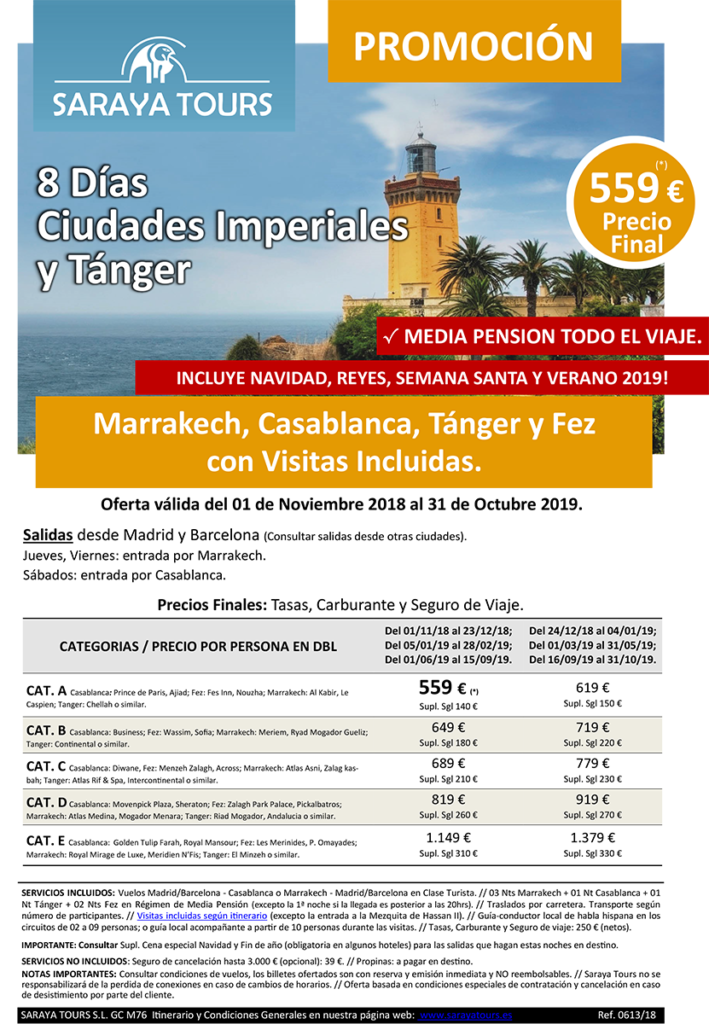 viajes a marruecos ciudades imperiales y tanger 8 dias